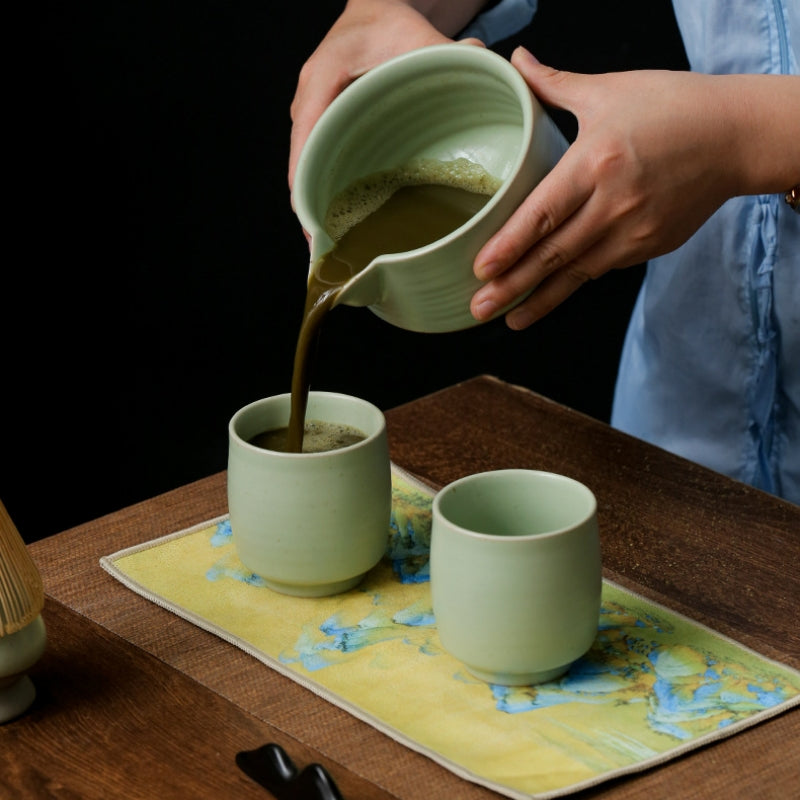 Ceramic Mastcha Set with Whisk and Cups|Japanese Matcha Tea Set - TeaCeremonyLife