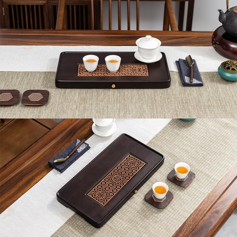 Chinese Wood Tea Tray with Drainage|Gong Fu Tea Tray - TeaCeremonyLife