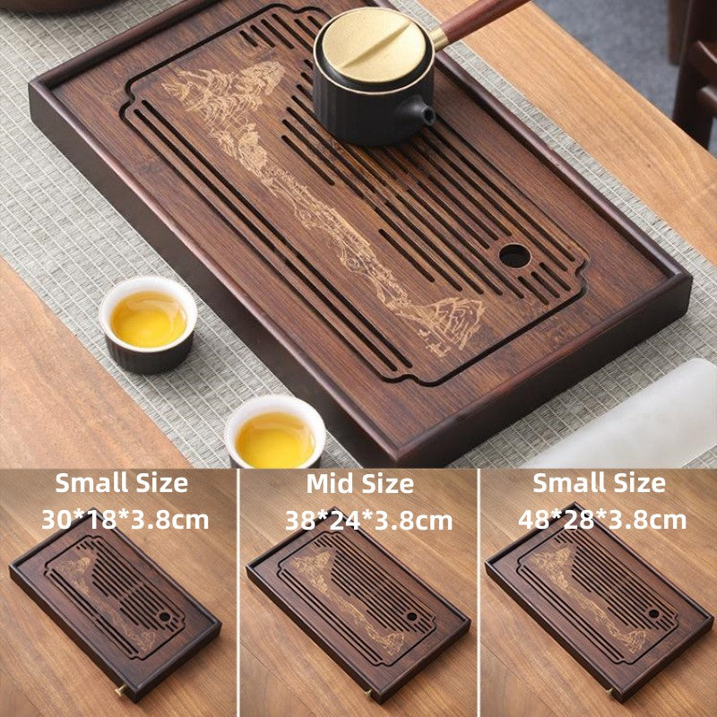 Bamboo Tea Tray With Drainage|Gong Fu Tea Tray - TeaCeremonyLife