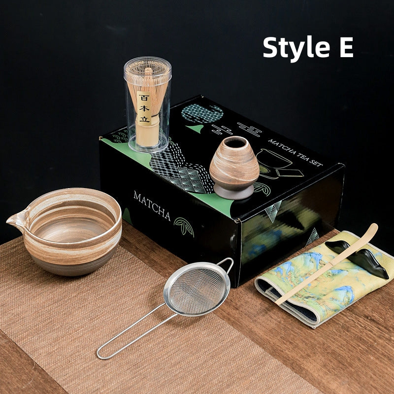 Ceramic Matcha Set with Bamboo Whisk|Matcha Set with Spout - TeaCeremonyLife