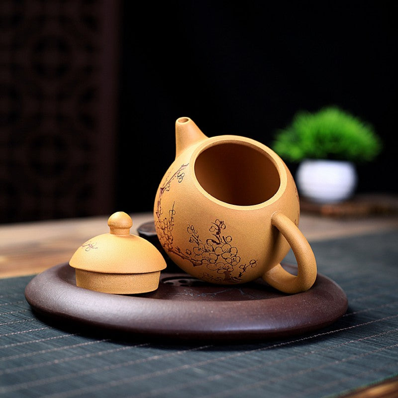 Yellow Clay Plum Blossom Tea Pot|Kung Fu Tea Pot 190ml