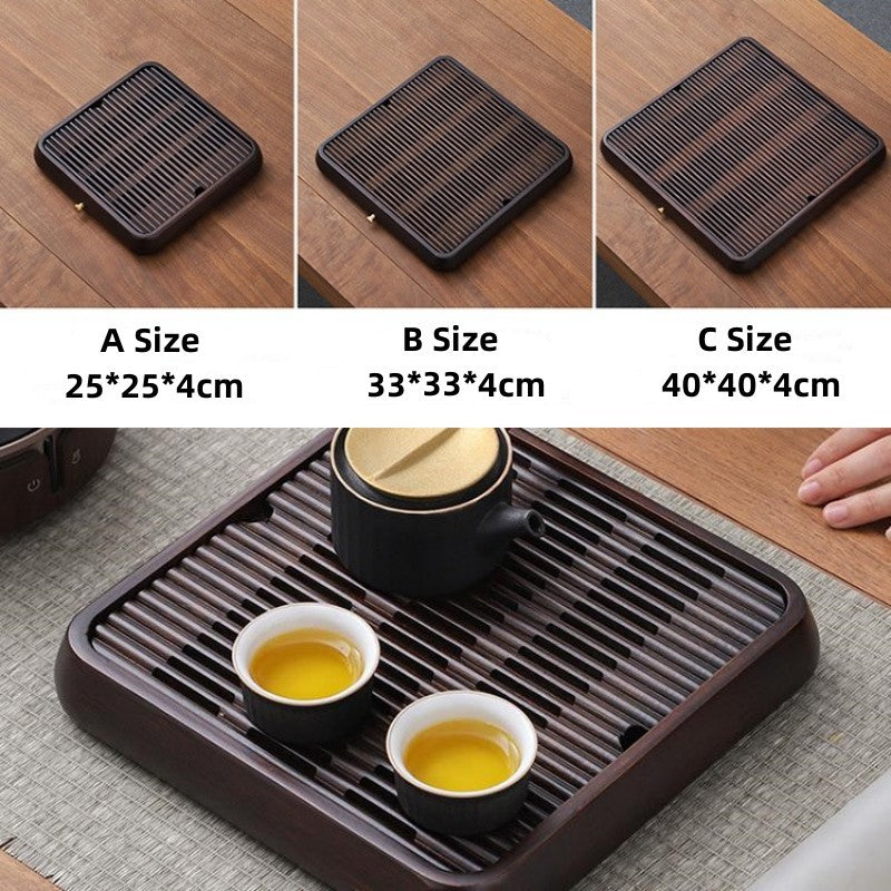 Square Wooden Tea Tray with Drainage|Chinese Gong Fu Tea Tray - TeaCeremonyLife