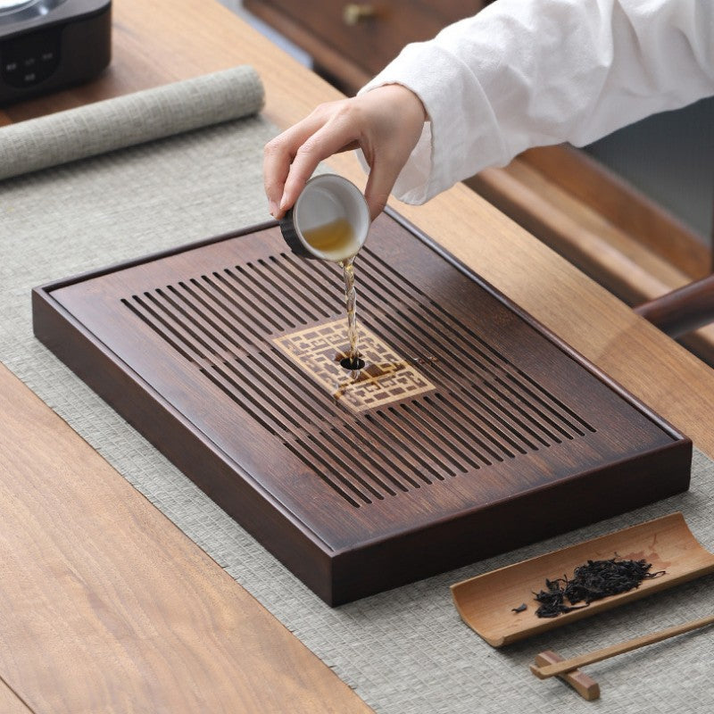 Natural Bamboo Tea Tray With Water Storage|Gong Fu Tea Tray - TeaCeremonyLife