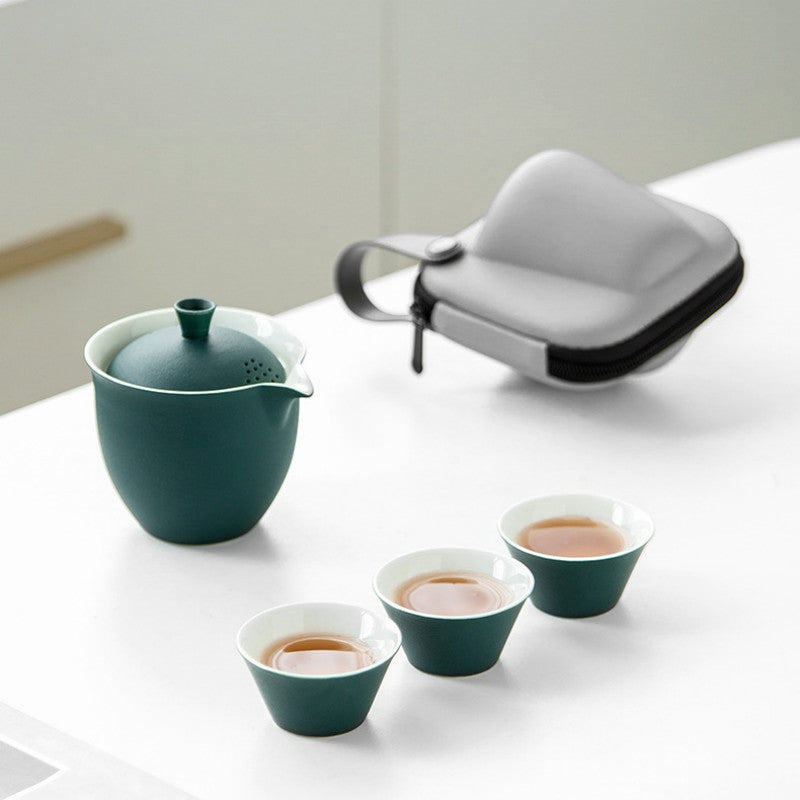 Ceramic Mountain Gaiwan Tea Set With 3cups 220ml - TeaCeremonyLife