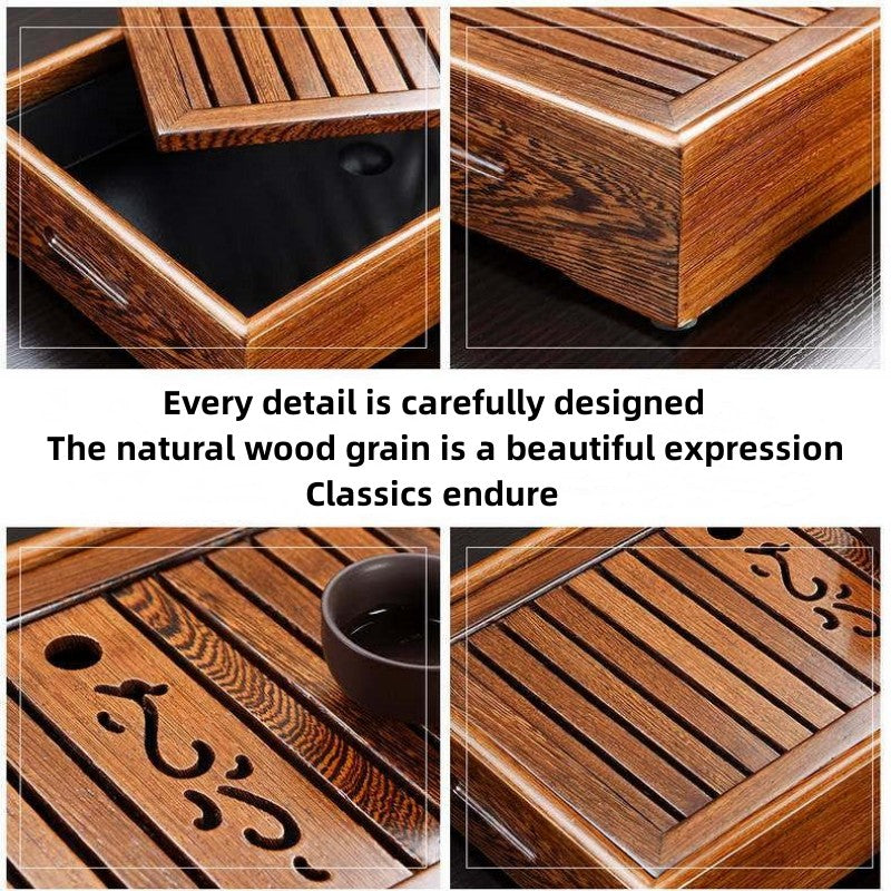 Chinese Wooden Tea Tray With Water Storage|KungFu Tea Tray - TeaCeremonyLife