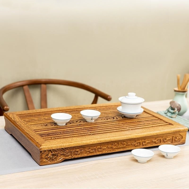 Wood Gong Fu Tea Tray With Drainage|Chinese Tea Set Tray - TeaCeremonyLife