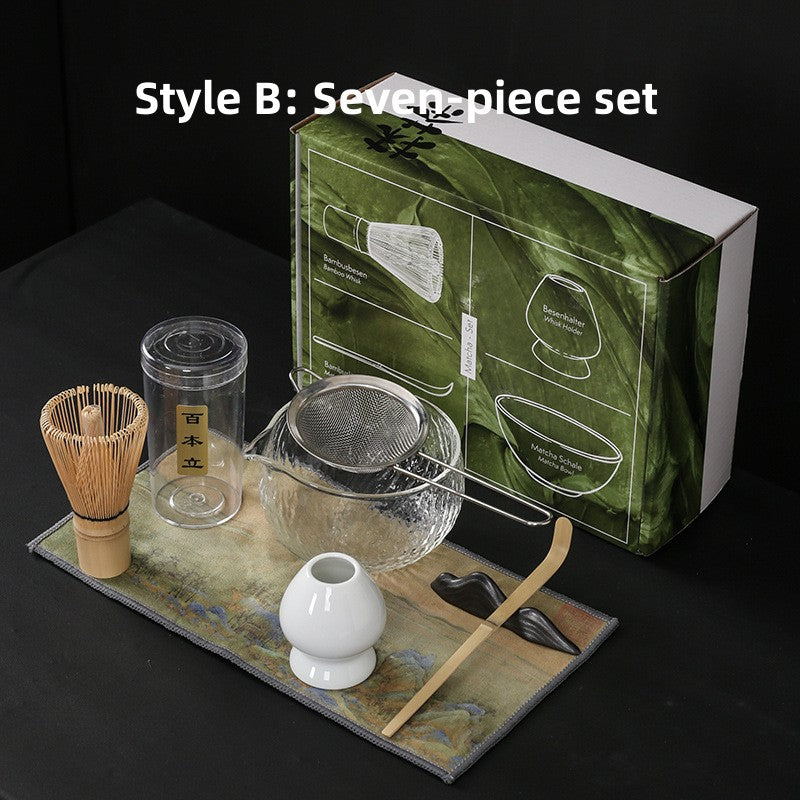 Glass Matcha Set With Bamboo Whisk|Japnese Matcha Tea Set - TeaCeremonyLife