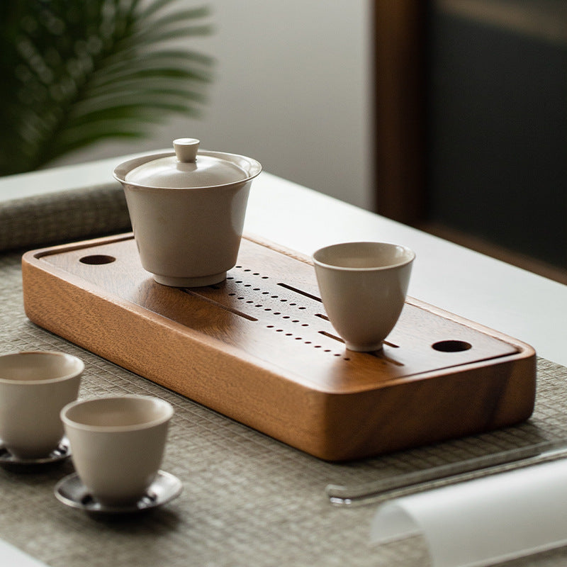 Chinese Solid Wood Tea Tray with Water Storage|Kung Fu Tea Tray - TeaCeremonyLife