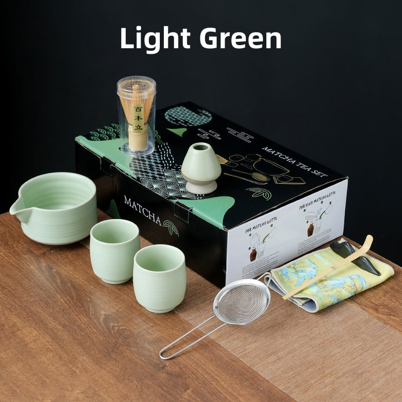 Ceramic Mastcha Set with Whisk and Cups|Japanese Matcha Tea Set - TeaCeremonyLife