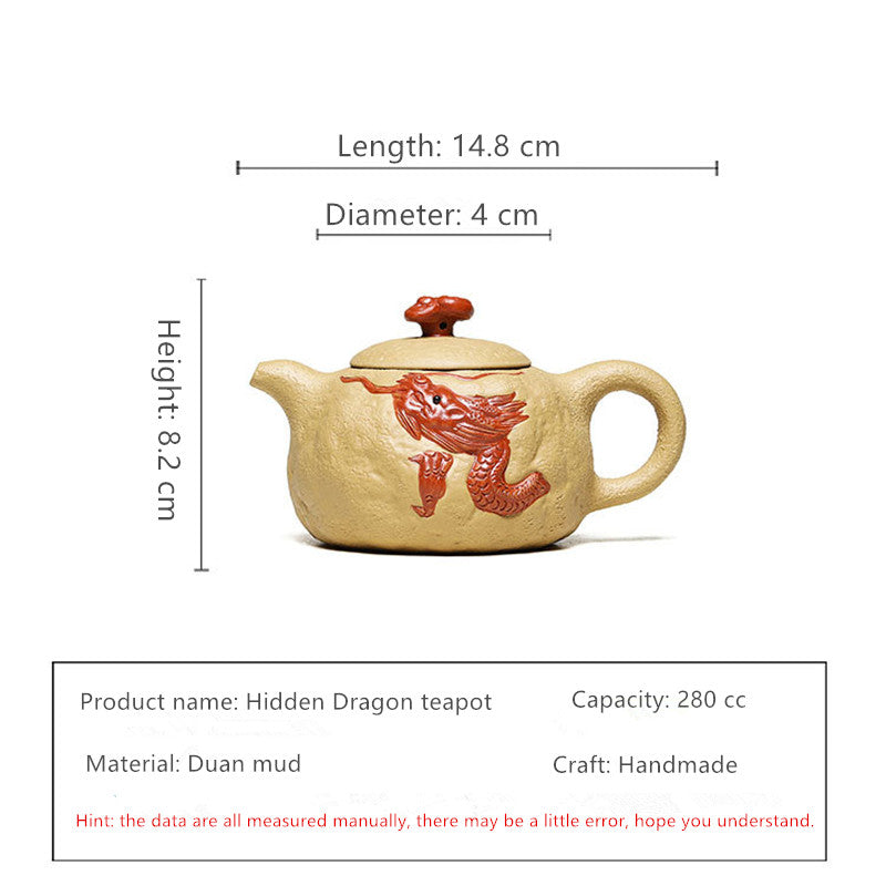 Chinese Yixing Teapot|Yellow Mud Dragon Tea pot 280ml - TeaCeremonyLife