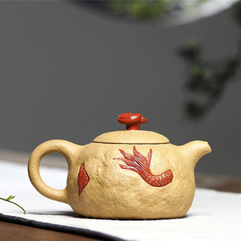 Chinese Yixing Teapot|Yellow Mud Dragon Tea pot 280ml - TeaCeremonyLife