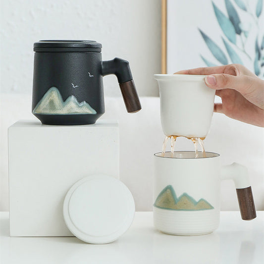 Ceramic Mug|Coffee Mug With Infuser And Handle - TeaCeremonyLife