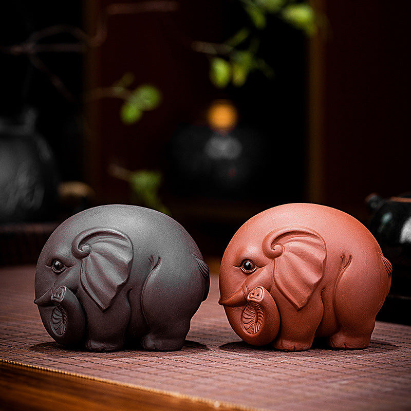 Purple Clay Cute Elephant Tea Pet|Tea Accessories|Home Decor