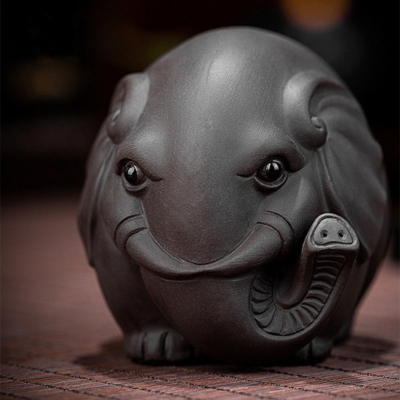 Purple Clay Cute Elephant Tea Pet|Tea Accessories|Home Decor