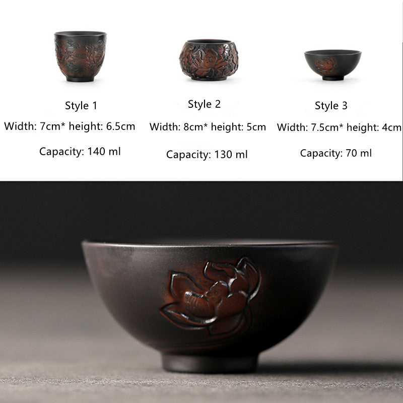 Black Ceramic Espresso Cups|Kung Fu Tea Cup 130ml