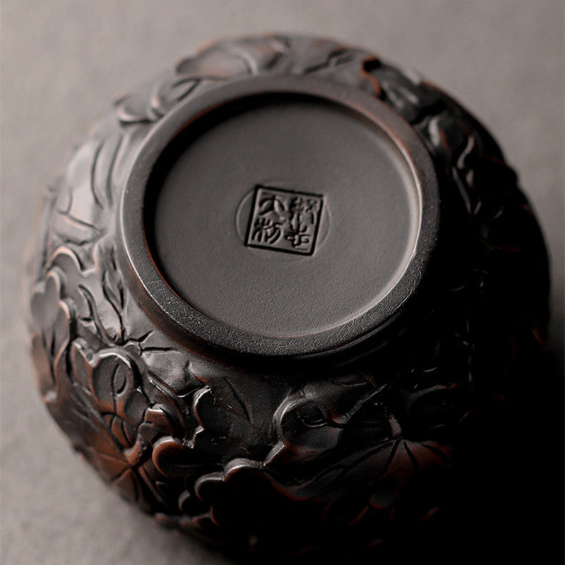 Black Ceramic Espresso Cups|Kung Fu Tea Cup 130ml - TeaCeremonyLife