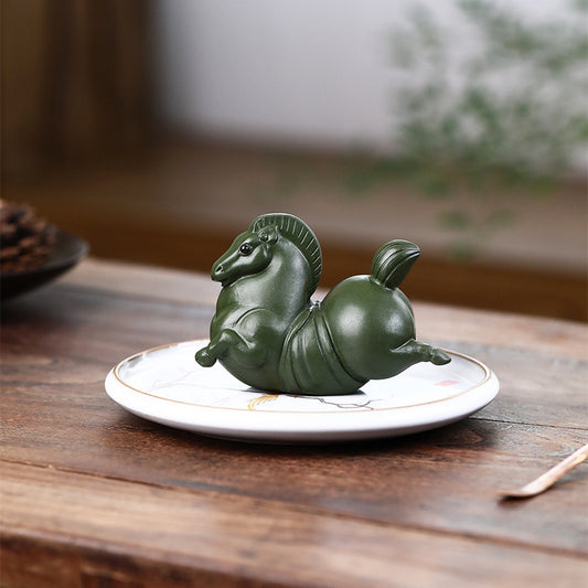 Green Mud Tea Pet Horse|Home Decor|Tea Accessories - TeaCeremonyLife