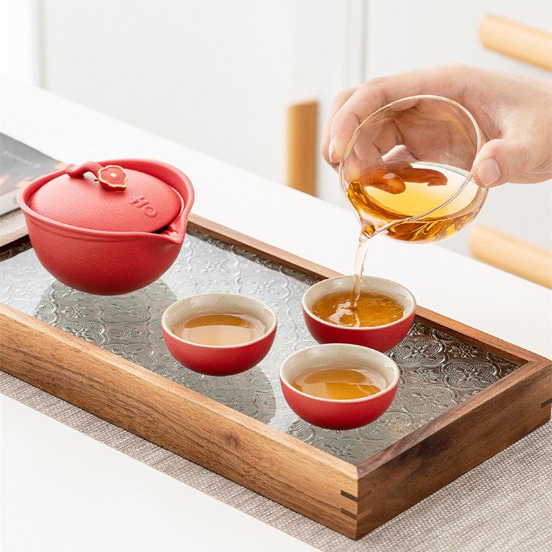 Ceramic Gaiwan Tea Set With 3Cups 120ml - TeaCeremonyLife