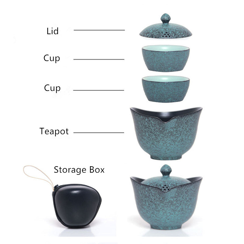 Ceramic Gaiwan Tea Set With 2cups 180ml - TeaCeremonyLife