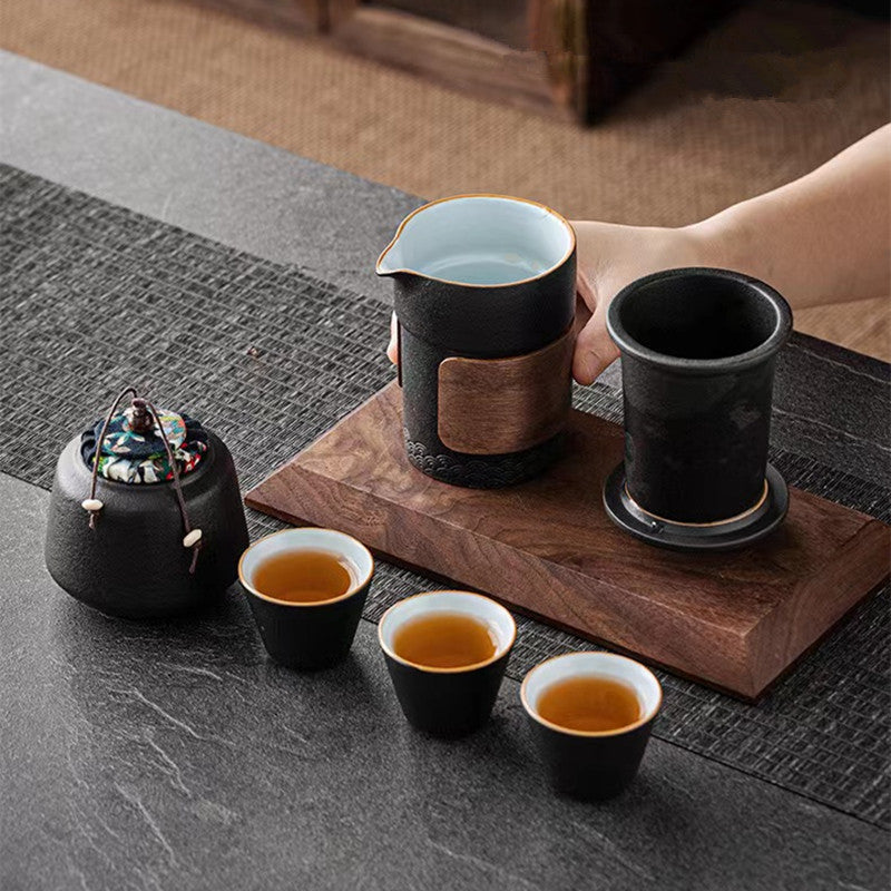 Ceramic Gaiwan Tea Set With 3Cups And Tea Canister 275ml - TeaCeremonyLife