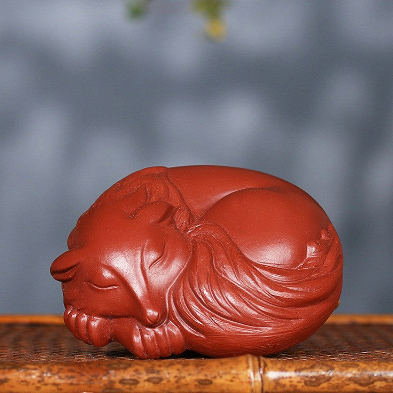 Red Mud Tea Pet Fox|Home Decor|Tea Room Decor - TeaCeremonyLife