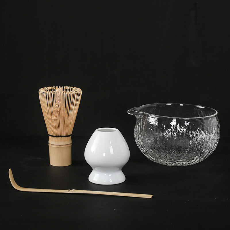 Glass Matcha Set With Bamboo Whisk|Japnese Matcha Tea Set - TeaCeremonyLife