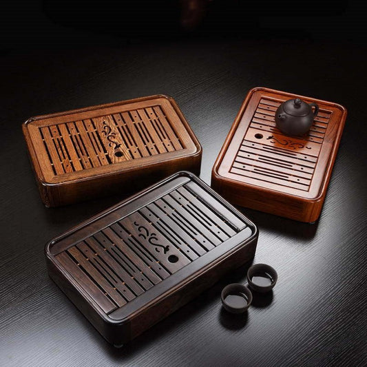 Chinese Wooden Tea Tray With Water Storage|KungFu Tea Tray - TeaCeremonyLife