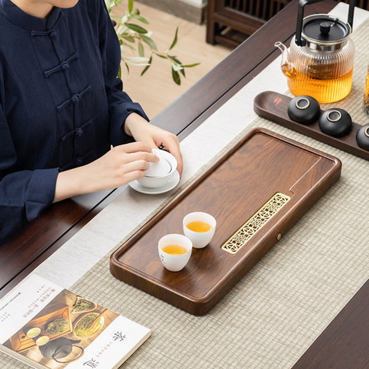 Chinese Wood Tea Tray With Drainage|Kung Fu Tea Tray - TeaCeremonyLife