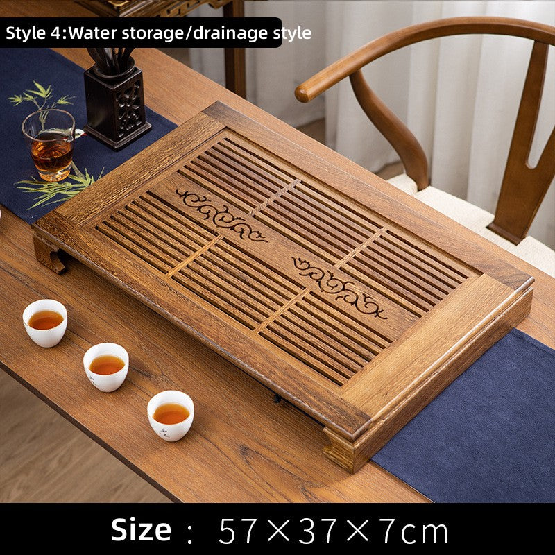 Chinese Pearwood Gong Fu Tea Tray with Drainage - TeaCeremonyLife