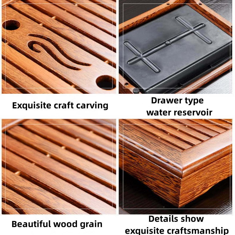 Chinese Wooden Tea Tray With Water Storage|KungFu Tea Tray - TeaCeremonyLife