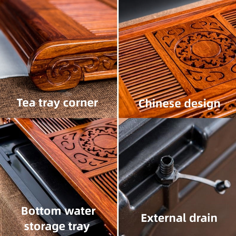 Chinese Wood Tea Tray With Drainage|Gong Fu Tea Tray - TeaCeremonyLife