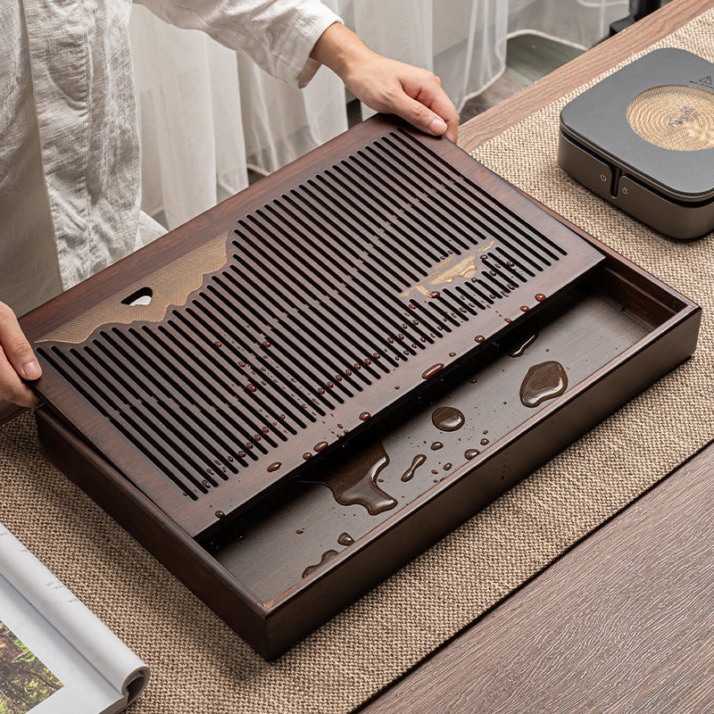 Solid Wood Tea Tray With Water Storage|Gong Fu Tea Tray - TeaCeremonyLife