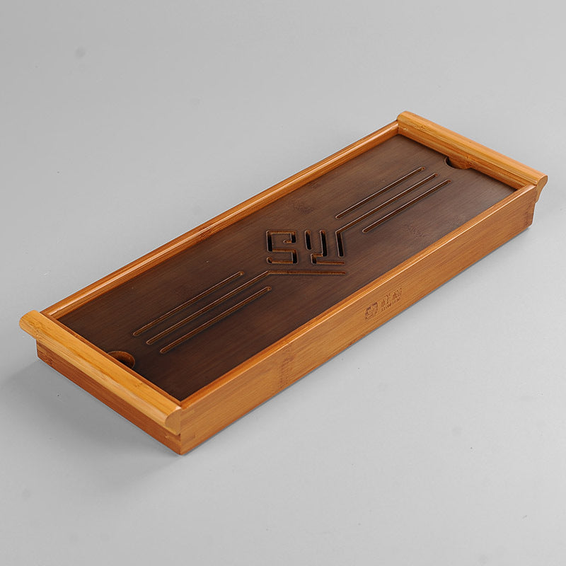 Bamboo Tea Tray with Water Storage|Gong Fu Tea Tray with Handle - TeaCeremonyLife