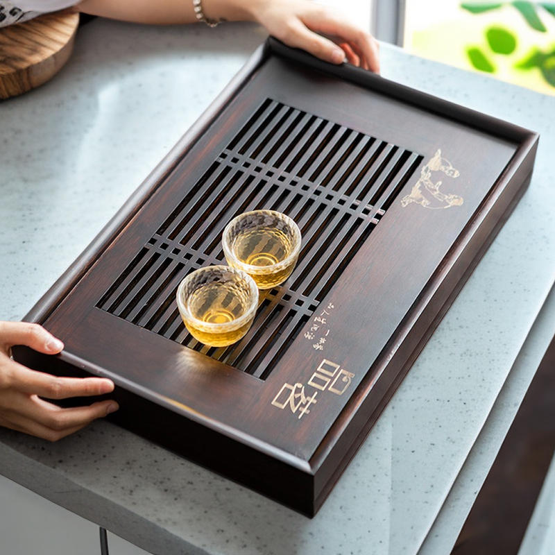 Chinese Solid Wood Tea Tray Water Storage|Kung Fu Tea Tray - TeaCeremonyLife