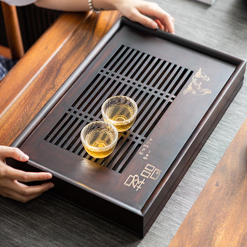 Chinese Solid Wood Tea Tray Water Storage|Kung Fu Tea Tray - TeaCeremonyLife