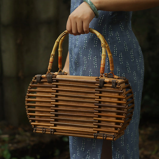 Handmade Bamboo Portable Basket|Party Favors|Bridal Party|Women's Tote Bag - TeaCeremonyLife