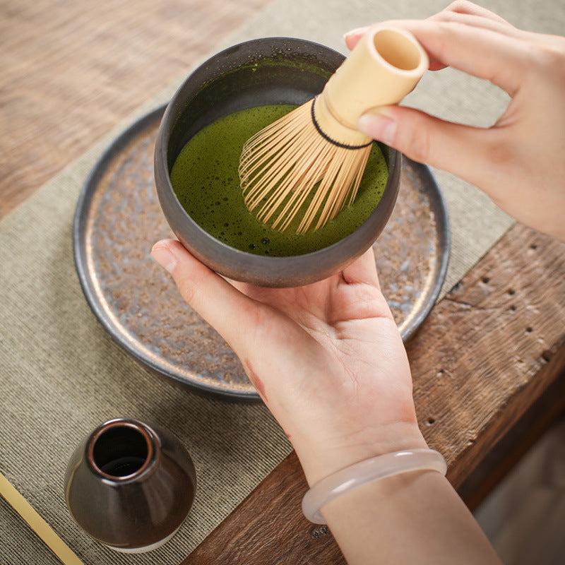 Ceramic Matcha Sets with Bamboo Whisk and Tray|Japanese Matcha Bowl Set - TeaCeremonyLife