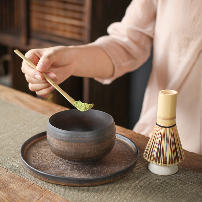 Ceramic Matcha Sets with Bamboo Whisk and Tray|Japanese Matcha Bowl Set - TeaCeremonyLife