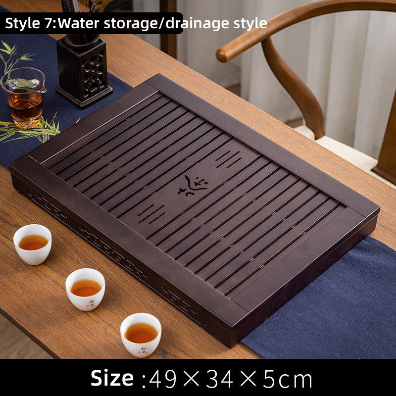 Chinese Pearwood Gong Fu Tea Tray with Drainage - TeaCeremonyLife