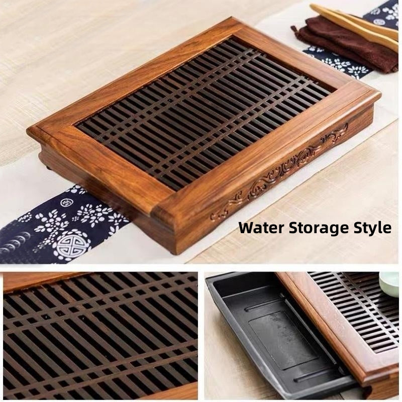 Wood Gong Fu Tea Tray With Drainage|Chinese Tea Set Tray - TeaCeremonyLife