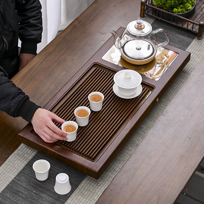 Wooden Kung Fu Tea Tray with Kettle|Tea Tray with Drainage - TeaCeremonyLife