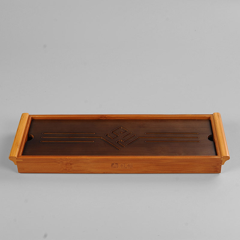 Bamboo Tea Tray with Water Storage|Gong Fu Tea Tray with Handle - TeaCeremonyLife