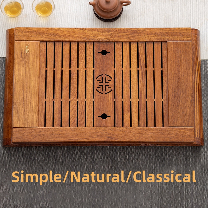 Wood Gong Fu Tea Tray with Drainage|Chinese Tea Tray - TeaCeremonyLife