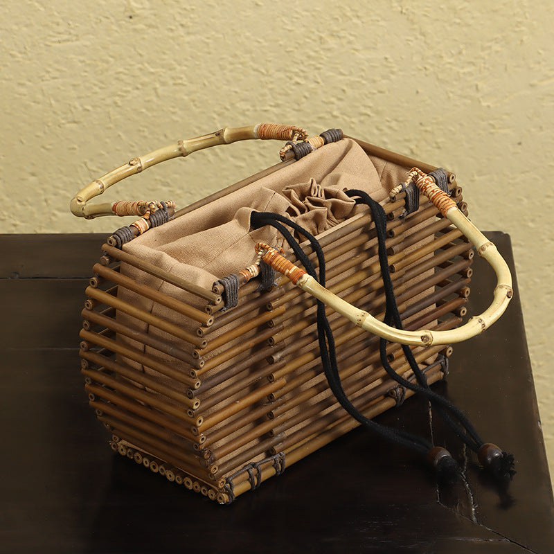 Handmade Bamboo Portable Basket|Party Favors|Bridal Party|Women's Tote Bag - TeaCeremonyLife