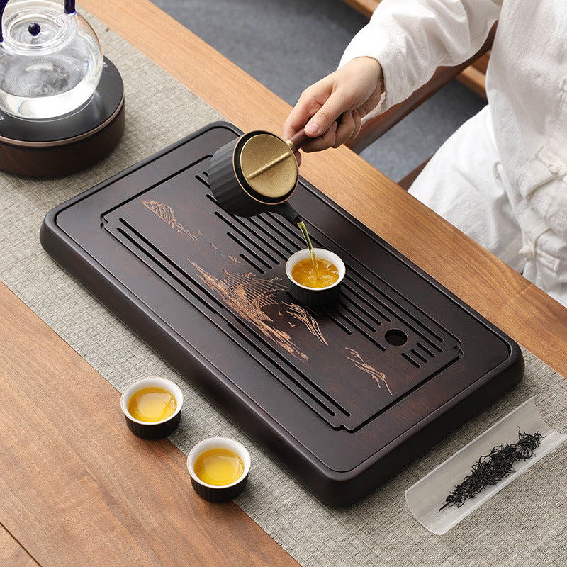 Wooden Gong Fu Tea Tray With Drainage|Chinese Tea Tray - TeaCeremonyLife