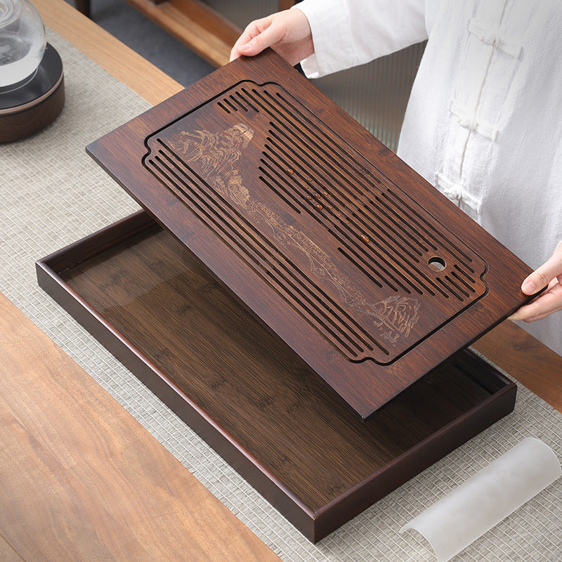 Bamboo Tea Tray With Drainage|Gong Fu Tea Tray - TeaCeremonyLife