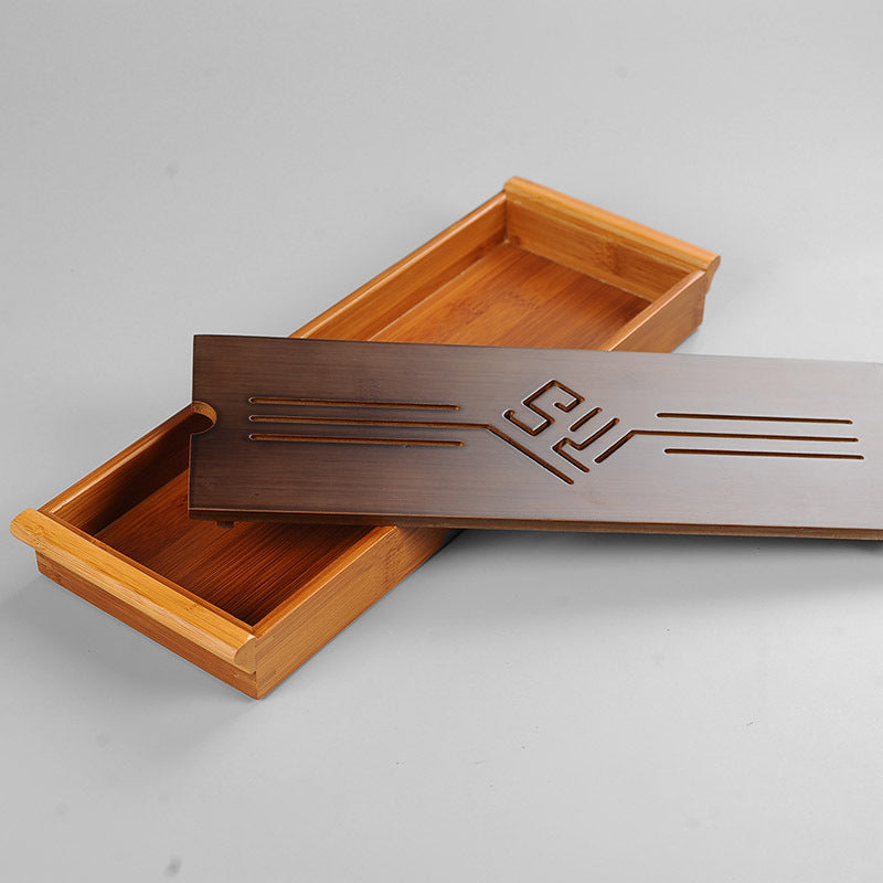 Bamboo Tea Tray with Water Storage|Gong Fu Tea Tray with Handle - TeaCeremonyLife