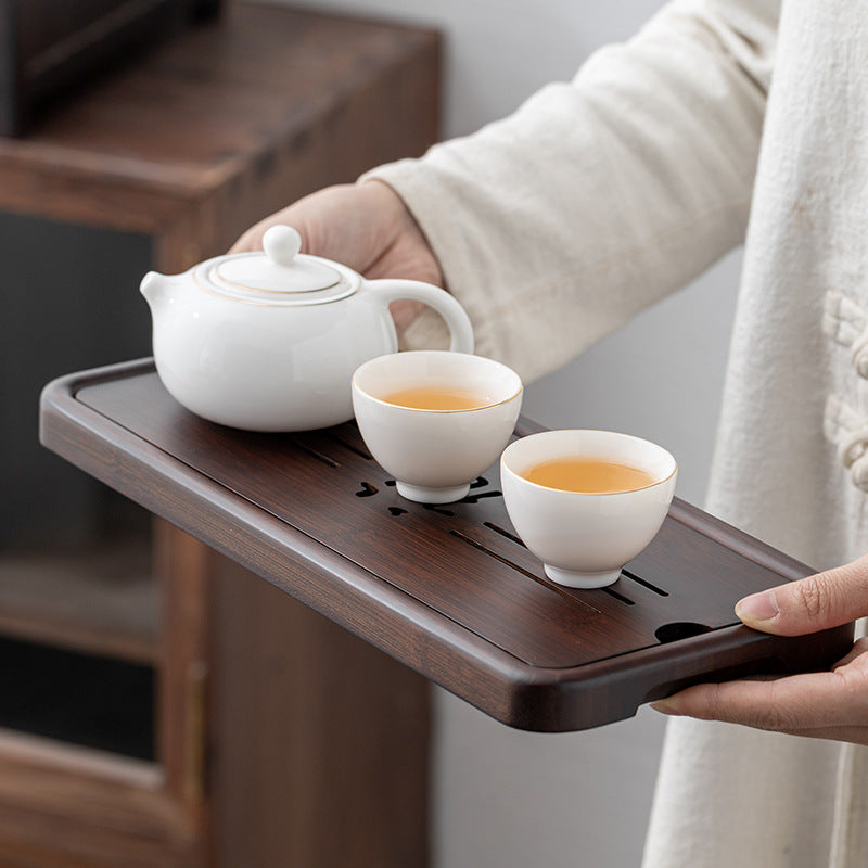 Bamboo Tea Tray with Water Storage|Gong Fu Tea Tray - TeaCeremonyLife