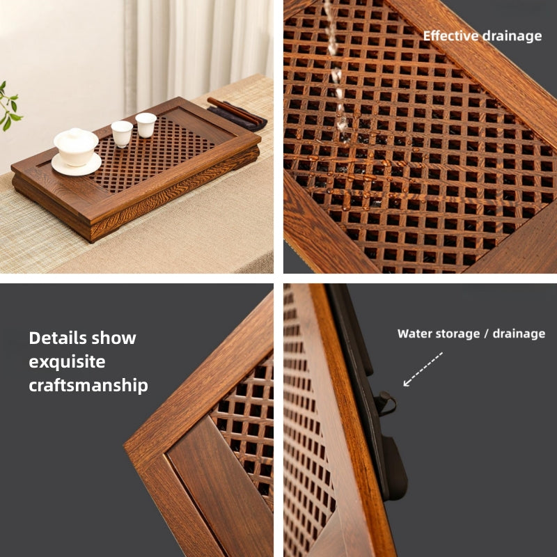 Chinese Wood Tea Tray with Dianage|Gong Fu Tea Tray - TeaCeremonyLife