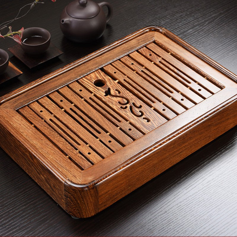 Chinese Wooden Tea Tray With Water Storage|KungFu Tea Tray - TeaCeremonyLife